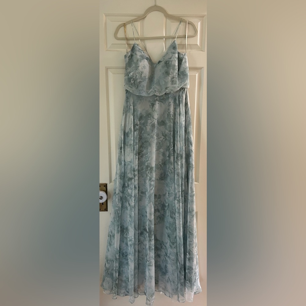 Jenny Yoo Collection Inesse Bridesmaids Dress in Soft Blue/Green Floral